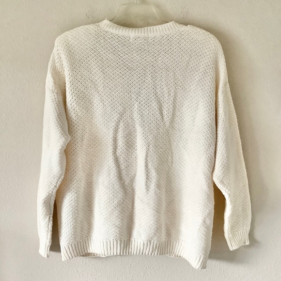 VINTAGE Chunky Fisherman Sweater Cardigan Button Cottagecore Academia Grandpa XL - Picture 10 of 11